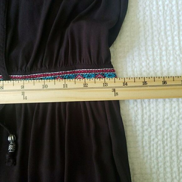 Faded Glory Maxi Tank Dress Black Long Sleeveless Boho Simple Womens Size M 8-10 - Picture 11 of 11